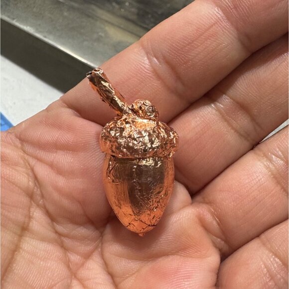 Artisan Woodland Acorn Silver & Gold Leaf Nature Pendant Necklace - Picture 9 of 11